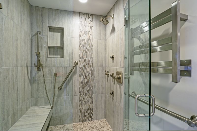 Walk-in Shower Featuring Natural Stone